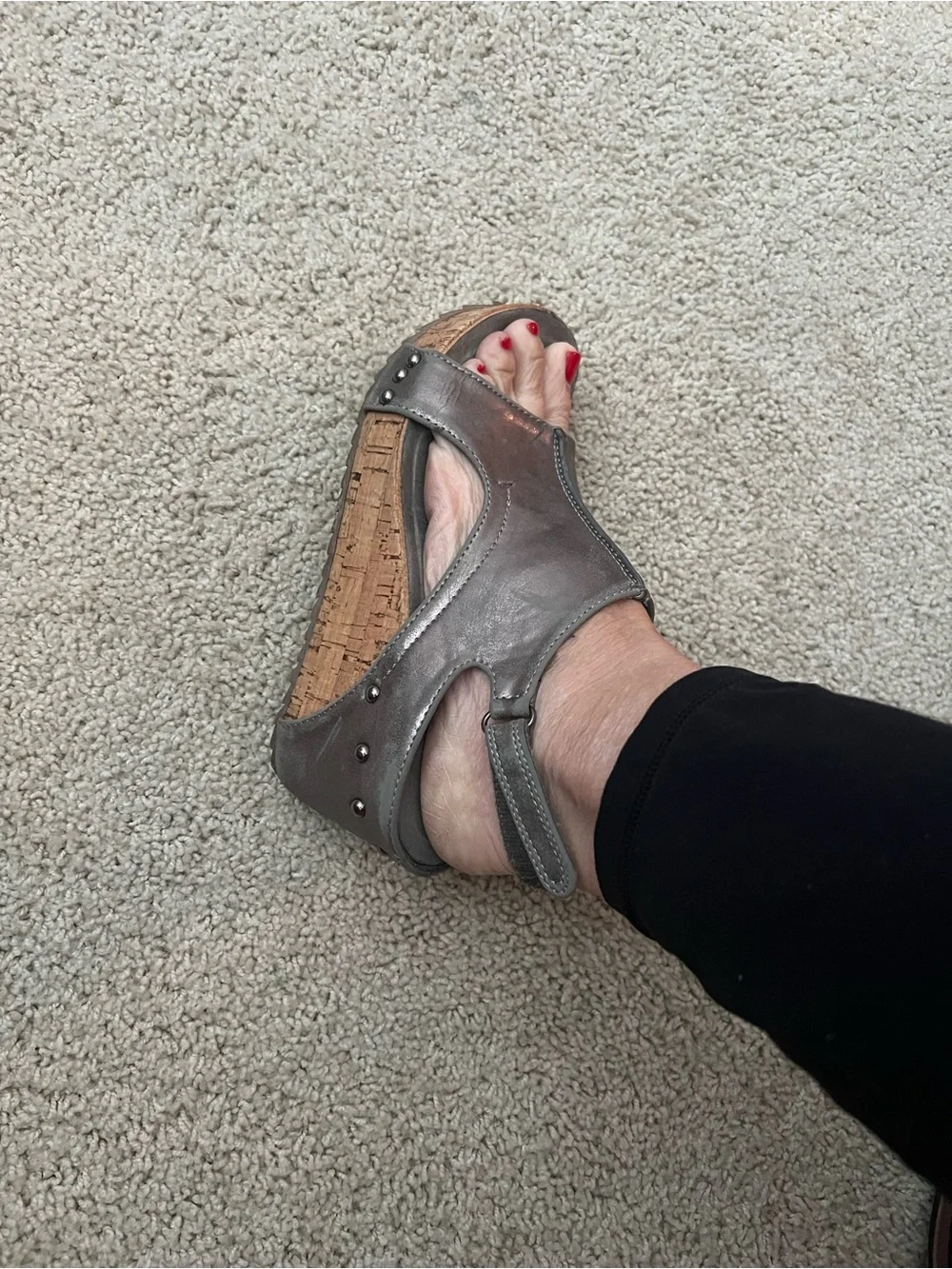 Pierre Dumas Corked Wedges Silver Metallic 6